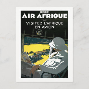 Vintage Africa Airline Travel Postcard