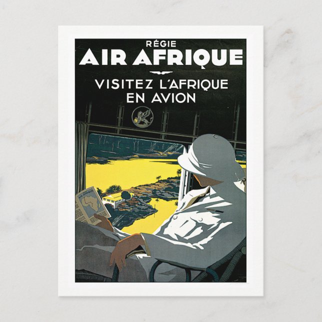 Vintage Africa Airline Travel Postcard (Front)