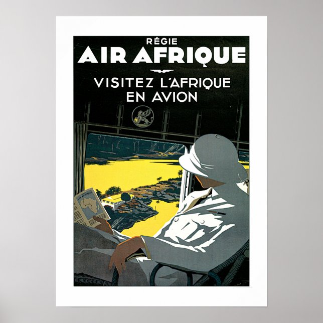 Vintage Africa Airline Travel Poster (Front)