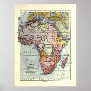 Vintage Africa Map (1921) Poster
