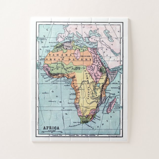 Vintage Africa Map Jigsaw Puzzle (Vertical)