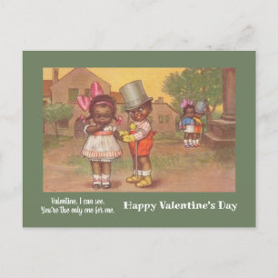 Vintage African American 1930's Valentine Postcard