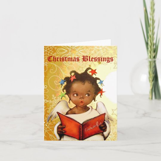 Vintage African American Angel Christmas Card | Zazzle.co.uk