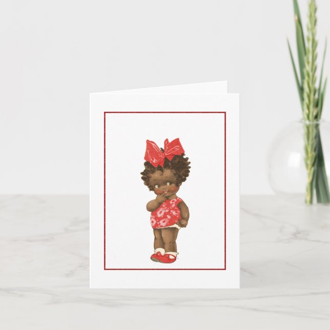 Vintage African American Child Note Card (Front)