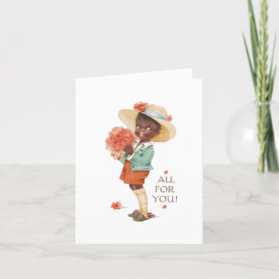 Vintage African American Child Note Card