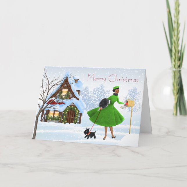 Vintage African American Christmas Card (Front)