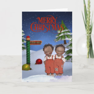 Vintage African American Christmas Card 