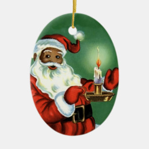 African American Santa Christmas Tree Decorations Ornaments