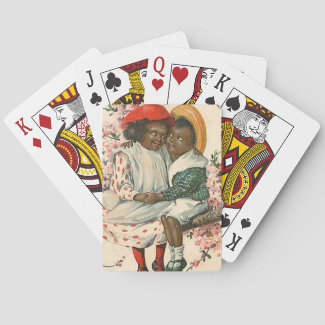 Vintage African American Girls Playing Cards (Back)