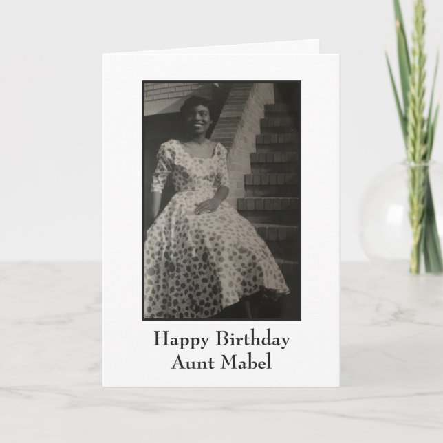 Vintage African American Happy Birthday Aunt Photo Card (Front)