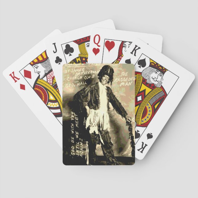 Vintage African American Man Playing Cards (Back)