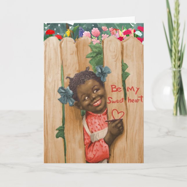 Vintage African American Valentine's Day Card (Front)