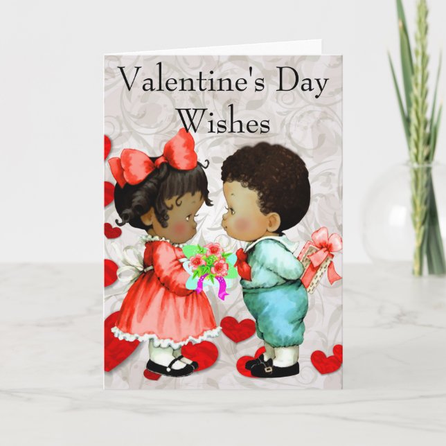 Vintage African American Valentine's Day Card (Front)