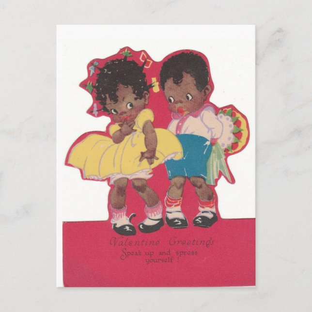 Vintage African American Valentine's Postcard (Front)