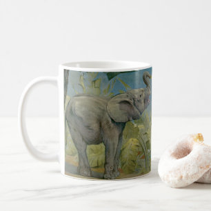Vintage African Elephant in the Jungle, EJ Detmold Coffee Mug