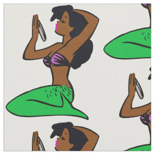 vintage african mermaid fabric