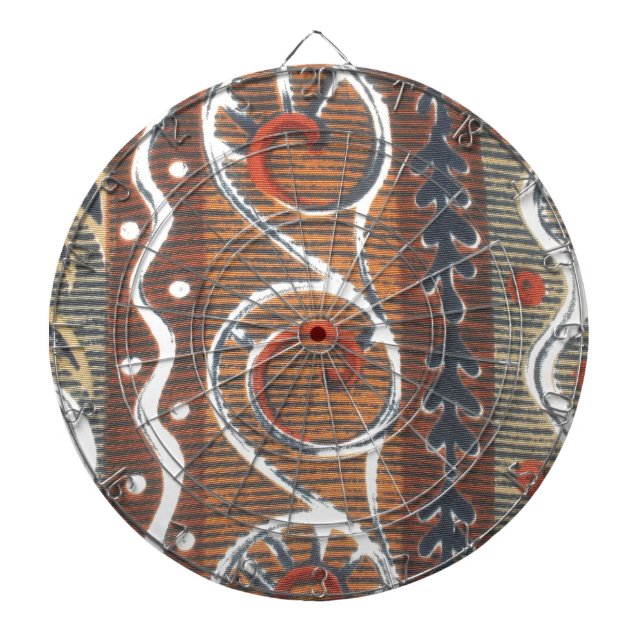 Vintage African Motif Art Print Dartboard (Front)