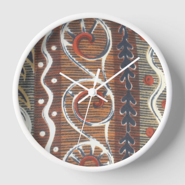 Vintage African Motif Art Print Wall Clock (Front)