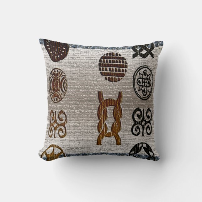 Vintage African Motif Design #1 Cushion (Front)