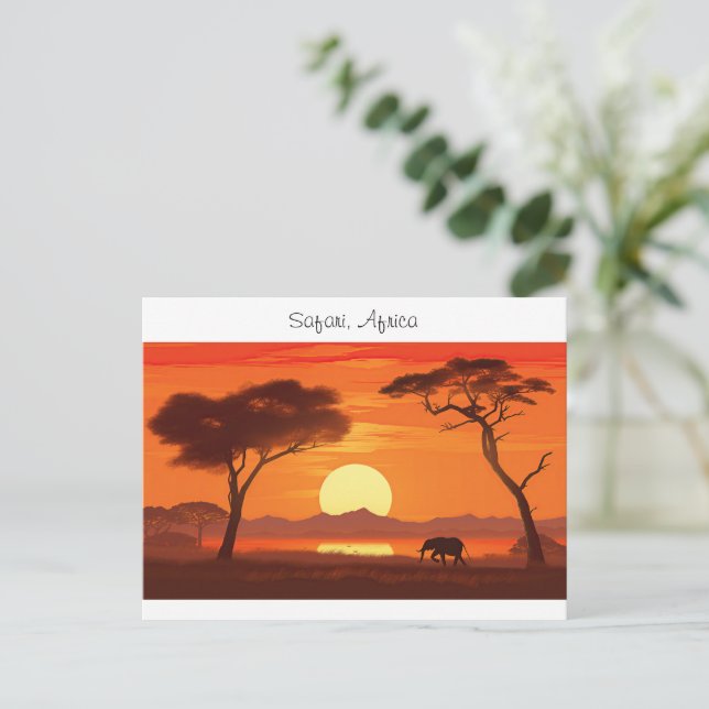 Vintage African Safari  Postcard (Standing Front)