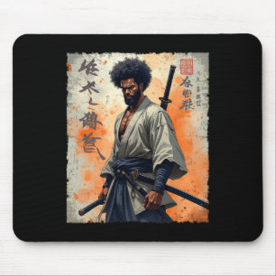 Vintage African Samurai Afro American Bushido Warr Mouse Mat