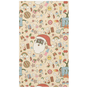 vintage african santa hippie groovy christmas tablecloth