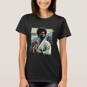 Vintage Afro American Samurai Japanese Style Bushi T-Shirt