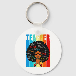 Vintage Afro Black History Month African American Key Ring