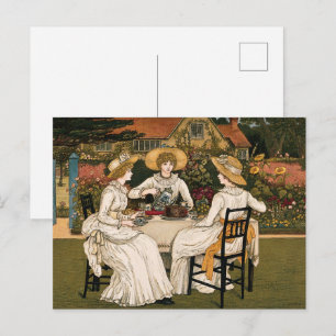Vintage Afternoon Tea Party by Kate Greenaway Postcard