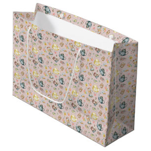 Vintage Afternoon Tea & Roses Pattern on Pink Large Gift Bag