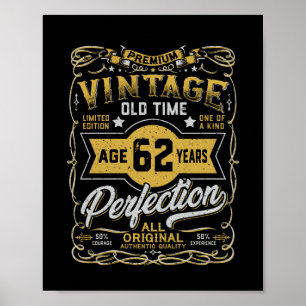 Vintage Aged 62 Years Retro Bday 62nd Birthday Poster