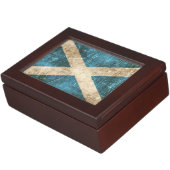 Vintage Aged and Scratched Flag of Scotland Keepsake Box (Side)