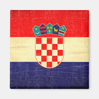 Vintage Aged Croatian Flag Magnet