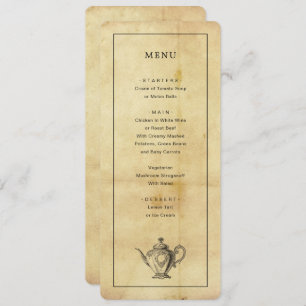 Vintage Aged Distress Style Menu Invitation