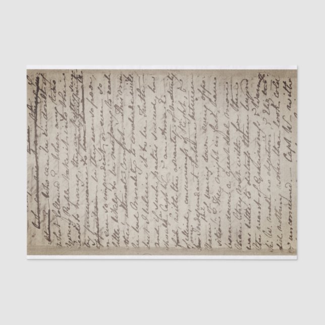 Vintage Aged Handwritten Manuscript Script Tissue Paper (Front)