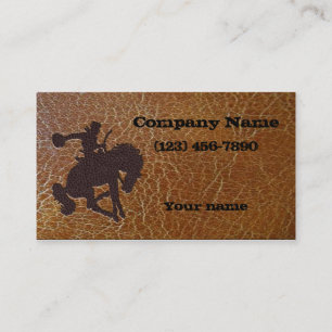 Vintage Aged Inlayed Leather Business Card
