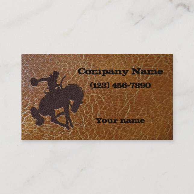 Vintage Aged Inlayed Leather Business Card (Front)
