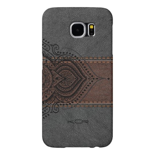 Vintage Aged Leather With Black Lace Accent Samsung Galaxy S6 Cases