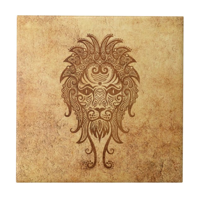 Vintage Aged Leo Zodiac Tile (Front)