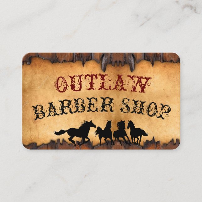 Vintage Aged Old West Look on Business Card (Front)