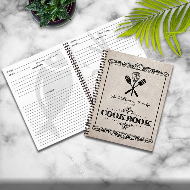 Vintage Aged Paper Family Cookbook Notebook (Creator Uploaded)