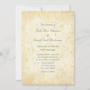 Vintage Aged Paper Wedding Invitation