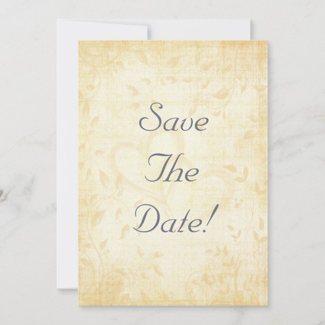 Vintage Aged Paper Wedding Invitation (Front)