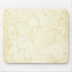 Vintage Aged Paper Wedding Mouse Mat