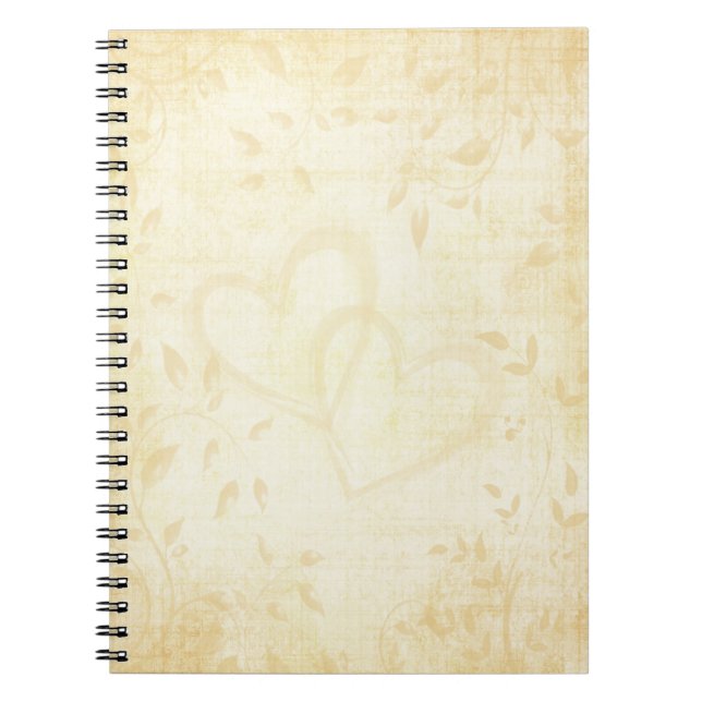 Vintage Aged Paper Wedding Notebook (Front)