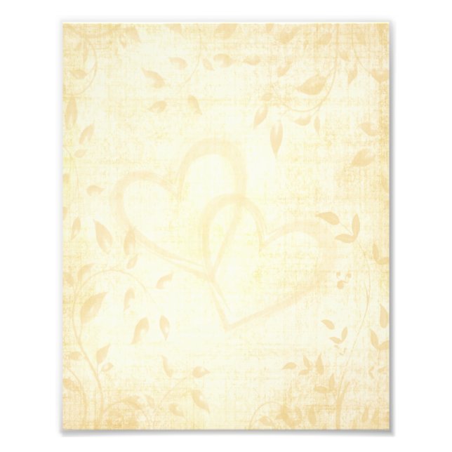 Vintage Aged Paper Wedding Photo Print (Front)