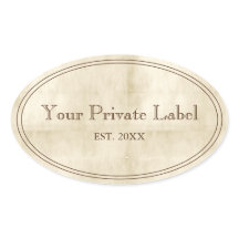 Vintage Aged Parchment Your Private Label Oval