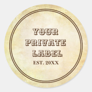 Vintage Aged Parchment Your Private Label Round