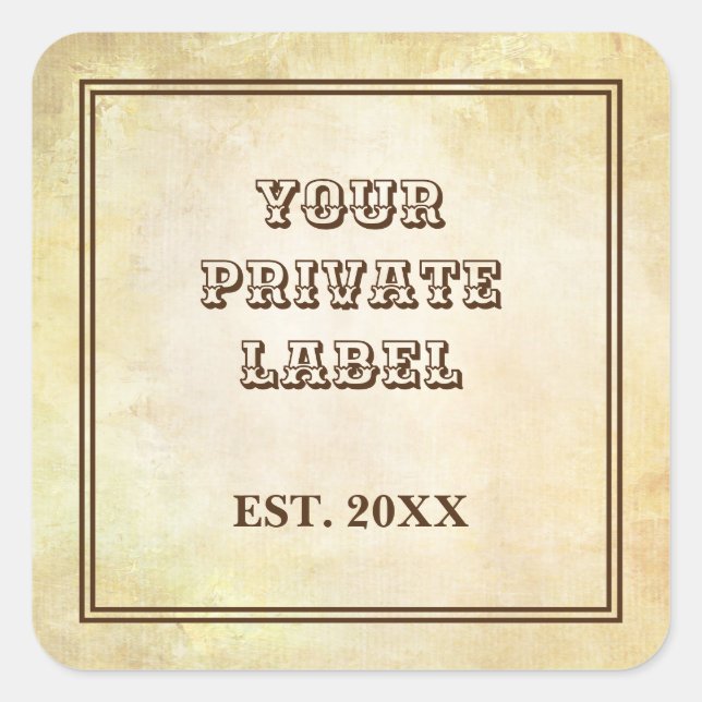 Vintage Aged Parchment Your Private Label Square (Front)