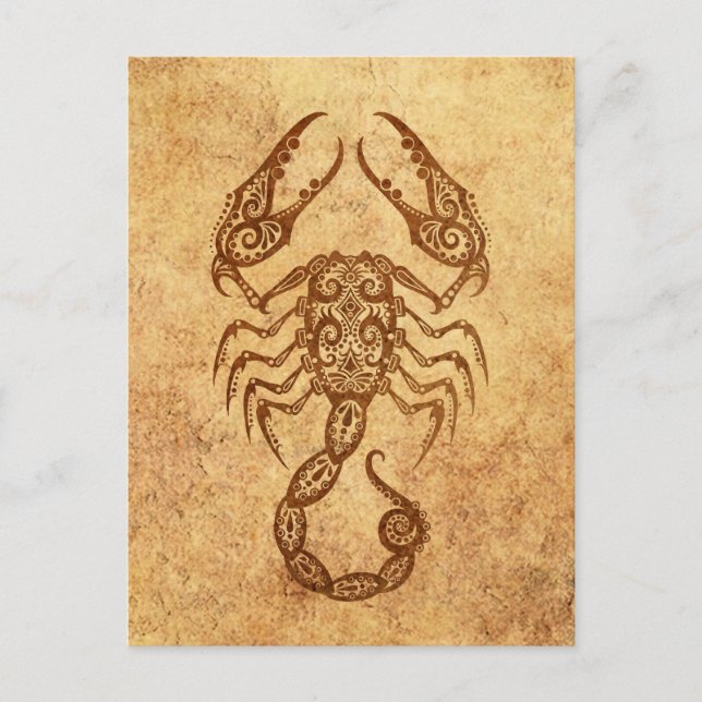 Vintage Aged Scorpio Zodiac Postcard (Front)